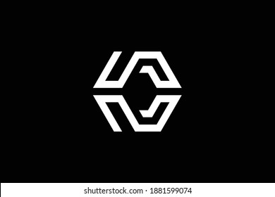 Minimal elegant monogram art logo. Outstanding professional trendy awesome artistic HC CH initial based Alphabet icon logo. Premium Business logo. White color on black background