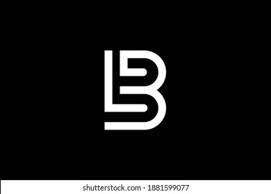 Minimal elegant monogram art logo. Outstanding professional trendy awesome artistic BL LB initial based Alphabet icon logo. Premium Business logo. White color on black background