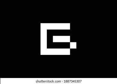 Minimal elegant monogram art logo. Outstanding professional trendy awesome artistic GC CG initial based Alphabet icon logo. Premium Business logo. White color on black background