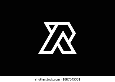 Minimal elegant monogram art logo. Outstanding professional trendy awesome artistic RP PR initial based Alphabet icon logo. Premium Business logo. White color on black background