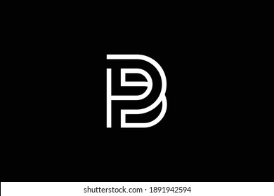 Minimal elegant monogram art logo. Outstanding professional trendy awesome artistic PB BP initial based Alphabet icon logo. Premium Business logo. White color on black background.
