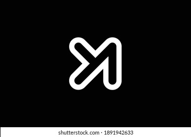 Minimal elegant monogram art logo. Outstanding professional trendy awesome artistic DM MD initial based Alphabet icon logo. Premium Business logo. White color on black background.
