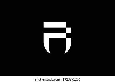 Minimal elegant monogram art logo. Outstanding professional trendy awesome artistic FJ JF initial based Alphabet icon logo. Premium Business logo. White color on black background