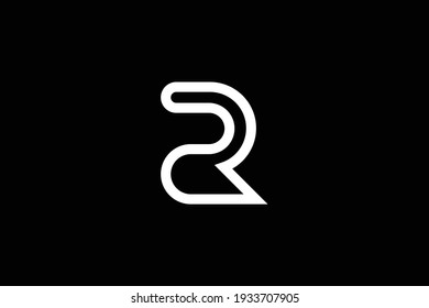 Mínimo y elegante logotipo de arte en monograma. Destacado profesional de moda impresionante artístico RZ ZR inicial basado en el logotipo del icono del Alfabeto. Logo de Premium Business. Color blanco sobre fondo negro