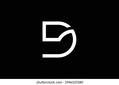 Minimal elegant monogram art logo. Outstanding professional trendy awesome artistic SD DS initial based Alphabet icon logo. Premium Business logo. White color on black background