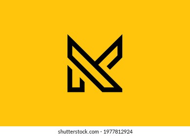Minimal elegant monogram art logo. Outstanding professional trendy awesome artistic MK KM initial based Alphabet icon logo. Premium Business logo.