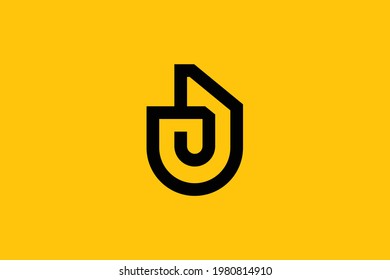 Minimal elegant monogram art logo. Outstanding professional trendy awesome artistic JU UJ initial based Alphabet icon logo. Premium Business logo.
