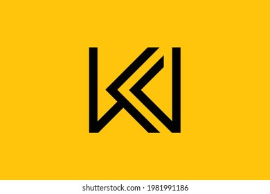 Minimal elegant monogram art logo. Outstanding professional trendy awesome artistic WK KW initial based Alphabet icon logo. Premium Business logo.