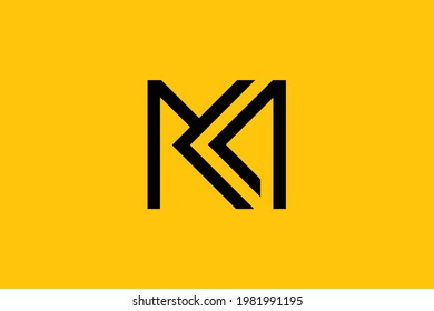Minimal elegant monogram art logo. Outstanding professional trendy awesome artistic MK KM initial based Alphabet icon logo. Premium Business logo.