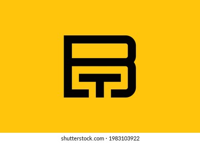 Minimal elegant monogram art logo. Outstanding professional trendy awesome artistic BT TB initial based Alphabet icon logo. Premium Business logo.