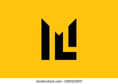 Mínimo y elegante logotipo de arte en monograma. Destacado profesional de moda impresionante artístico logotipo del icono del Alfabeto basado en el ML LM. Logo de Premium Business.