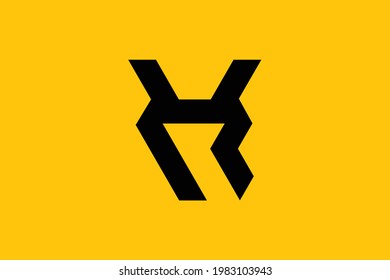 Mínimo y elegante logotipo de arte en monograma. Excelente profesional de moda impresionante arte VR RV con el logotipo del icono del Alfabeto basado en el principio. Logo de Premium Business.