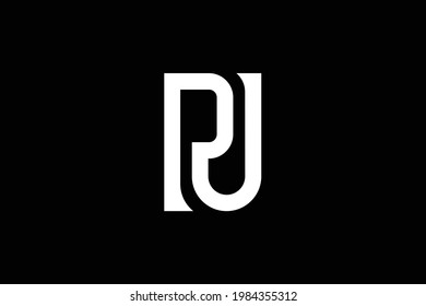 Minimal elegant monogram art logo. Outstanding professional trendy awesome artistic PJ JP initial based Alphabet icon logo. Premium Business logo. White color on black background.