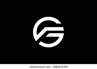 Minimal elegant monogram art logo. Outstanding professional trendy awesome artistic GF FG initial based Alphabet icon logo. Premium Business logo. White color on black background.