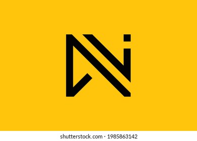 Mínimo y elegante logotipo de arte en monograma. Destacado profesional de moda impresionante arte NJ JN con el logotipo del icono del Alfabeto basado inicialmente en el código. Logo de Premium Business.