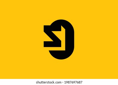 Minimal elegant monogram art logo. Outstanding professional trendy awesome artistic SJ JS initial based Alphabet icon logo. Premium Business logo.