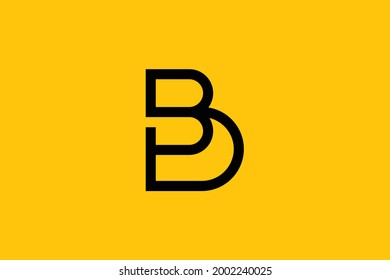 Mínimo y elegante logotipo de arte en monograma. Excelente profesional de moda genial artístico BD DB logotipo de icono basado en el alfabeto. Logo de Premium Business.