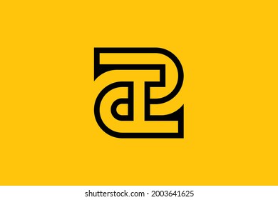 Minimal elegant monogram art logo. Outstanding professional trendy awesome artistic ZT TZ initial based Alphabet icon logo. Premium Business logo.