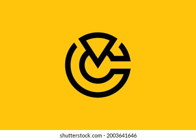 Minimal elegant monogram art logo. Outstanding professional trendy awesome artistic CV VC initial based Alphabet icon logo. Premium Business logo.