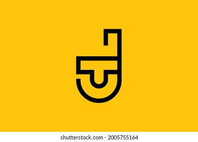 Mínimo y elegante logotipo de arte en monograma. Destacado profesional de moda impresionante arte JT TJ con el logotipo del icono del Alfabeto basado inicialmente en el principio. Logo de Premium Business.
