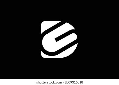 Minimal elegant monogram art logo. Outstanding professional trendy awesome artistic DG GD initial based Alphabet icon logo. Premium Business logo. White color on black background