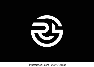 Minimal elegant monogram art logo. Outstanding professional trendy awesome artistic RG GR initial based Alphabet icon logo. Premium Business logo. White color on black background