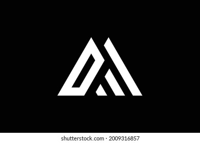 Minimal elegant monogram art logo. Outstanding professional trendy awesome artistic DM MD initial based Alphabet icon logo. Premium Business logo. White color on black background