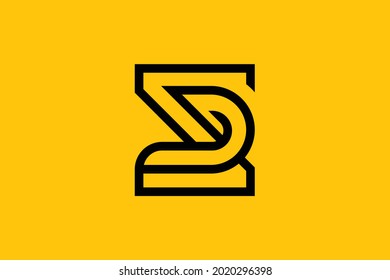 Minimal elegant monogram art logo. Outstanding professional trendy awesome artistic SD DS initial based Alphabet icon logo. Premium Business logo.