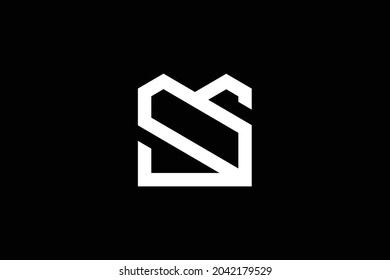 Minimal elegant monogram art logo. Outstanding professional trendy awesome artistic SM MS initial based Alphabet icon logo. Premium Business logo.