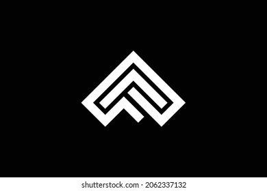 Mínimo y elegante logotipo de arte en monograma. Excelente profesional de moda impresionante artística AF FA logotipo del icono del Alfabeto basado en la base inicial. Logo de Premium Business. Color blanco sobre fondo negro.