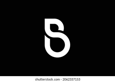Minimal elegant monogram art logo. Outstanding professional trendy awesome artistic B BS SB initial based Alphabet icon logo. Premium Business logo. White color on black background.
