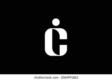 Mínimo y elegante logotipo de arte en monograma. Excelente profesional de moda impresionante artística IC logotipo de icono de Alphabet basado inicialmente. Logo de Premium Business. Color blanco sobre fondo negro.