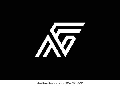 Mínimo y elegante logotipo de arte en monograma. Destacado profesional de moda impresionante artístico FN NF logotipo del icono del Alfabeto basado en la base inicial. Logo de Premium Business. Color blanco sobre fondo negro.