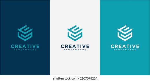 Minimal elegant monogram art logo. Letter EG logo design inspiration