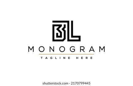 Minimal elegantes Monogram-Logo. Hervorragendes professionelles trendiges, beeindruckendes künstlerisches BL-Logo mit anfänglichem Alphabet-Icon. Premium Business Logo.