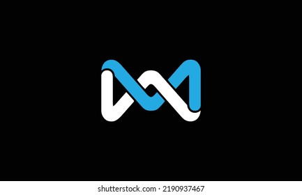Minimal elegant monogram art logo. Outstanding professional trendy awesome artistic MW WM initial based Alphabet icon logo. Premium Business logo White color on black background