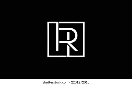 Minimal elegant monogram art logo. Outstanding professional trendy awesome artistic HR RH initial based Alphabet icon logo