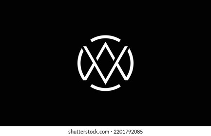 Mínimo y elegante logotipo de arte en monograma. Excelente profesional de moda impresionante arte W WV VW con el logotipo del icono del Alfabeto.