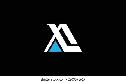 Mínimo y elegante logotipo de arte en monograma. Excelente profesional de moda impresionante artística LA AL logotipo del icono del Alfabeto basado inicialmente en el principio. Logotipo de Premium Business Color blanco sobre fondo negro