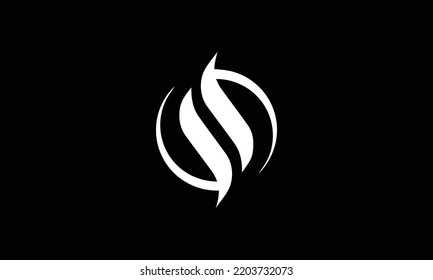 Minimal elegant monogram art logo. Outstanding professional trendy awesome artistic S SS initial based Alphabet icon logo. Premium Business logo White color on black background