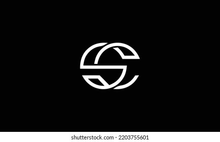 Minimal elegant monogram art logo. Outstanding professional trendy awesome artistic S SC CS initial based Alphabet icon logo