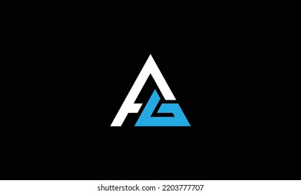 Mínimo y elegante logotipo de arte en monograma. Excelente profesional de moda genial artístico AG logotipo del icono del Alfabeto basado inicialmente en GA