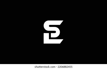 Minimal elegant monogram art logo. Outstanding professional trendy awesome artistic SL LS initial based Alphabet icon logo. Premium Business logo White color on black background