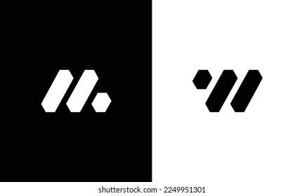 Minimal elegant monogram art logo. Outstanding professional trendy awesome artistic M W initial based Alphabet icon logo