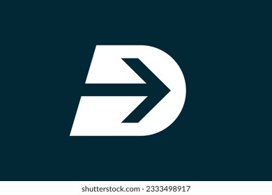 Mínimo y elegante logotipo de arte en monograma. Logo del icono del Alfabeto de base inicial profesional. D. Logo de Premium Business. Mensaje. Logotipo de flecha.