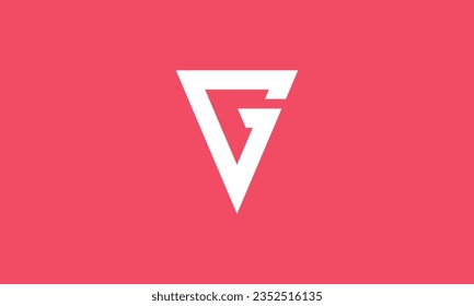 Minimal elegant monogram art logo. Outstanding professional trendy awesome artistic VG GV initial based Alphabet icon logo. Premium Business logo on flat background