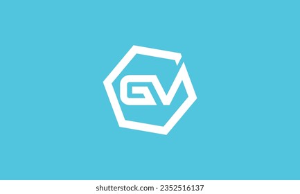Minimal elegant monogram art logo. Outstanding professional trendy awesome artistic VG GV initial based Alphabet icon logo. Premium Business logo on flat background