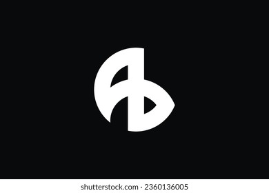 Minimal elegant monogram art logo professional trendy A B Premium Business logo white color on black background