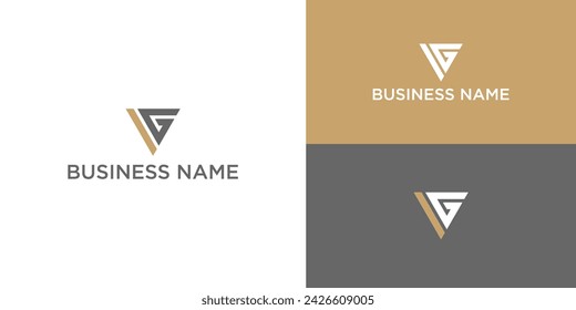 Minimal elegant monogram art logo. Outstanding professional trendy awesome artistic VG G and V initial based Alphabet icon logo.