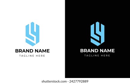 Minimal elegant monogram art logo. Outstanding professional trendy awesome artistic L LY L YL initial based Alphabet icon logo. Premium Business logo bluecolor